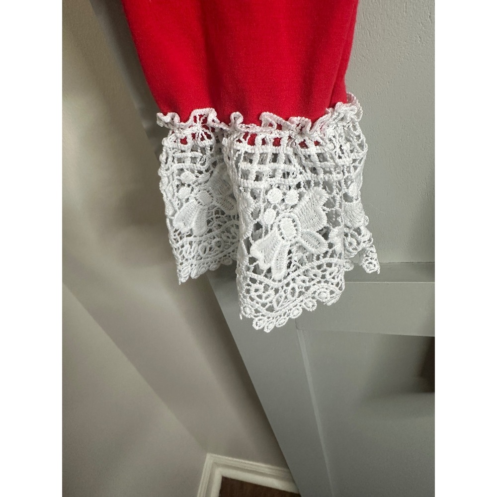 Killstar Red Lace Collar Long Sleeve Mini Dress Skeleton Tag XS - Picture 4 of 10